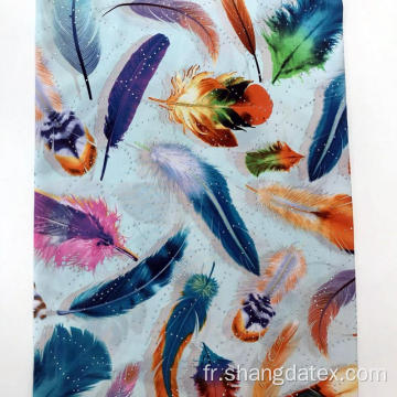 45s Feather Design Semi Digital Rayon Fabric